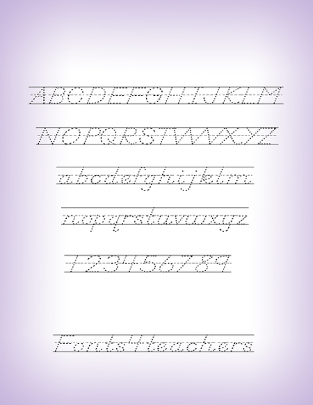 Fonts4Teachers | D´Nealian Style Family Font | 6 Teacher Fonts